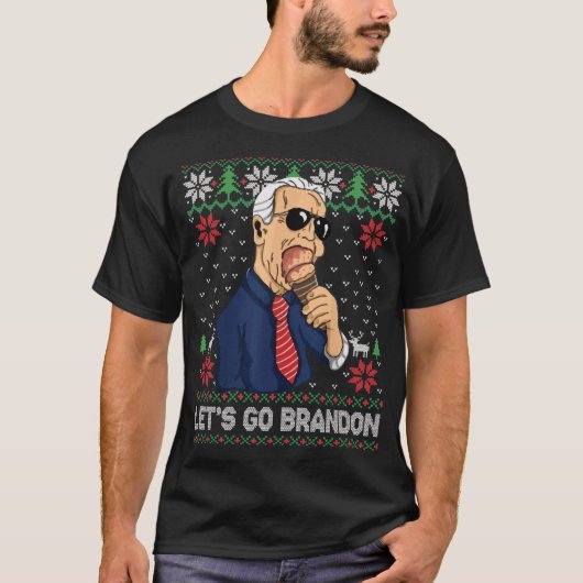 Let’s Go Brandon Funny Biden Meme Ugly Christmas T-Shirt (Vorderseite)