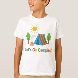 Let’s Go Camping Kids Crayon Tent Art T-Shirt