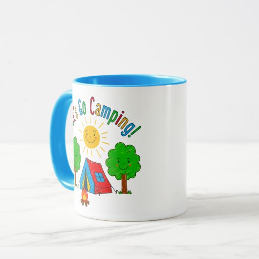 Let’s Go Camping Kids Drawing Design Tasse (Vorderseite Links)