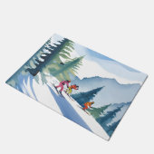 Let’s Go Skiing | Winter Watercolor Painting Fußmatte (Schrägansicht)