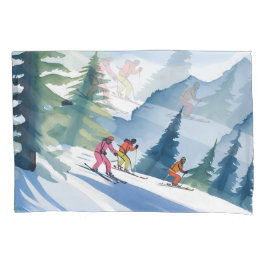 Let’s Go Skiing | Winter Watercolor Painting Kissenbezug