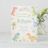 Let’s Have A Dino-Mite Time Invitation Editable Einladung (Stehend Vorderseite)