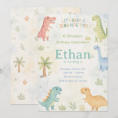 Let’s Have A Dino-Mite Time Invitation Editable Einladung (Vorne/Hinten)
