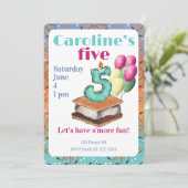 Let’s have s’more fun 5th Birthday Invitation Einladung (Stehend Vorderseite)