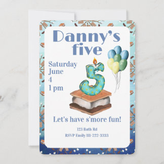 Let’s have s’more fun 5th Birthday Invitation Einladung