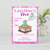 Let’s have s’more fun 5th Birthday Invitation Einladung (Stehend Vorderseite)
