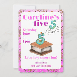 Let’s have s’more fun 5th Birthday Invitation Einladung
