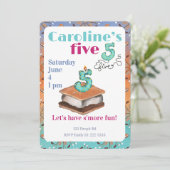 Let’s have s’more fun 5th Birthday Invitation Einladung (Stehend Vorderseite)