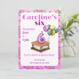 Let’s have s’more fun 6th Birthday Invitation Einladung