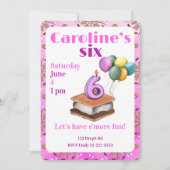 Let’s have s’more fun 6th Birthday Invitation Einladung (Vorderseite)