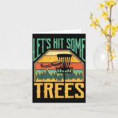 Let’s Hit Some Trees Funny Disc Golf Player  Karte (Gelbe Blume)