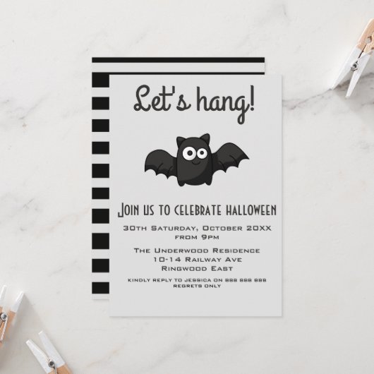 LET S HUNG HALLOWEEN-PARTY EINLADUNG (Vorderseite/Rückseite Beispiel)