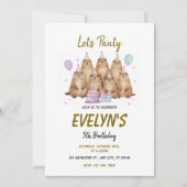 Let’s Party Groundhog 5th Birthday – Fun Kids Einladung (Vorderseite)