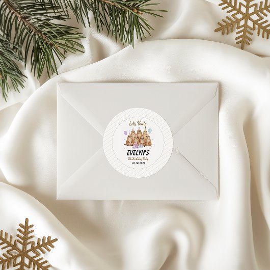 Let’s Party Groundhog 5th Birthday – Fun Kids Runder Aufkleber