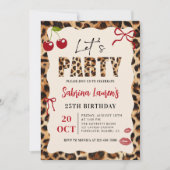 Let’s Party Leopard Cheetah Birthday Invitation Einladung (Vorderseite)