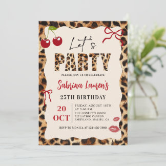 Let’s Party Leopard Cheetah Birthday Invitation Einladung