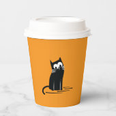 Let’s Party Started – Black Cat on Orange Pappbecher (Vorderseite)