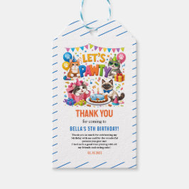 Let’s Pawty Cat 5th Birthday | Cute Kitty Birthday Geschenkanhänger