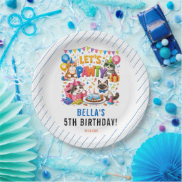 Let’s Pawty Cat 5th Birthday | Cute Kitty Birthday Pappteller
