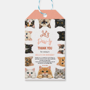Let’s Pawty Katze 5. Geburtstag Süße Katzen-Gebu Geschenkanhänger