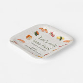 Let’s Roll into Fun! Sushi Birthday Party Invitati Pappteller (Gewinkelt)