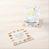 Let’s Roll into Fun! Sushi Birthday Party Invitati Rechteckiger Pappuntersetzer (Vor Ort)