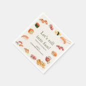 Let’s Roll into Fun! Sushi Birthday Party Invitati Serviette (Ecke)