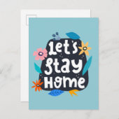 Let’s Stay Home Floral Postkarte (Vorne/Hinten)