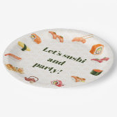Let’s sushi and party!  pappteller (Schrägansicht)