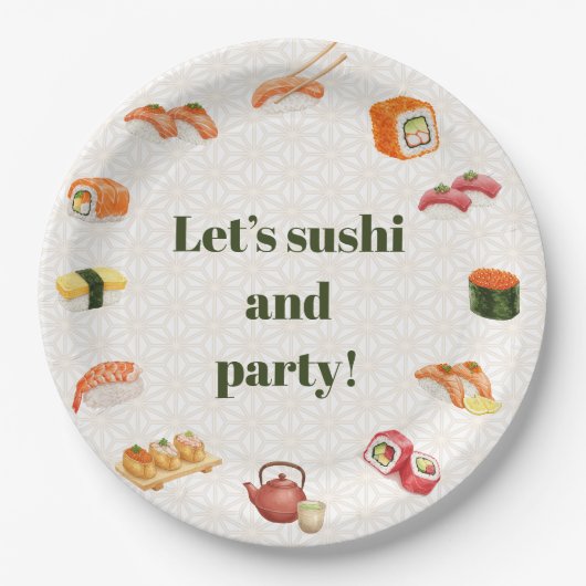Let’s sushi and party!  pappteller (Vorderseite)