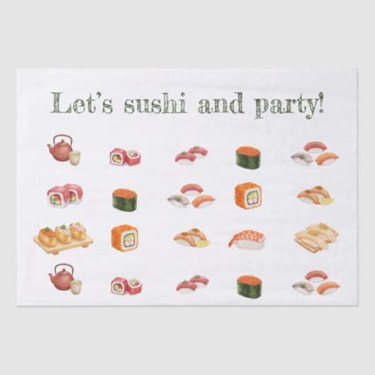 Let’s sushi and party! seidenpapier (Vorderseite)