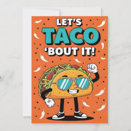 Let’s Taco Bout It spicy Mexican food cartoon Dankeskarte
