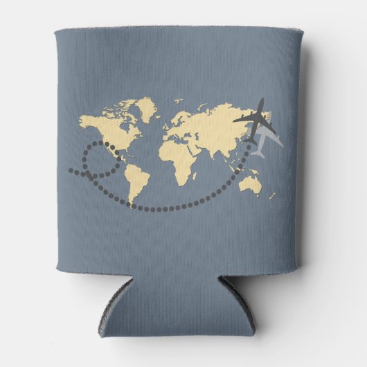 Let’s travel the world illustration dosenkühler (Vorderseite)