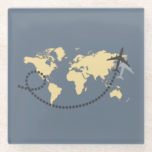 Let’s travel the world illustration glasuntersetzer (Vorderseite)
