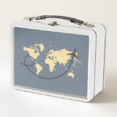 Let’s travel the world illustration metall brotdose (Vorderseite)