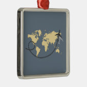 Let’s travel the world illustration ornament aus metall (Rechts)