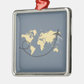 Let’s travel the world illustration ornament aus metall (Links)