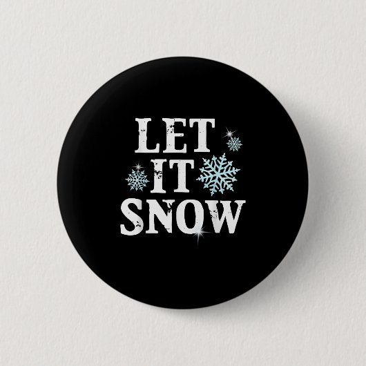 Let Snow Christmas Snowflakes Xmas Matching Family Button (Vorderseite)