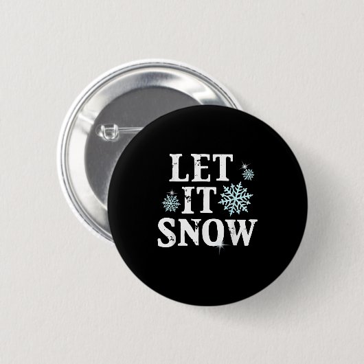 Let Snow Christmas Snowflakes Xmas Matching Family Button (Vorne & Hinten)
