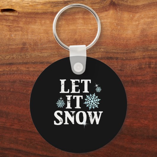 Let Snow Christmas Snowflakes Xmas Matching Family Schlüsselanhänger (Vorderseite)