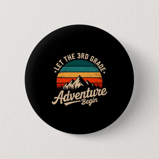 Let The 3rd Grade Adventure Begin Retro First Day Button (Vorderseite)
