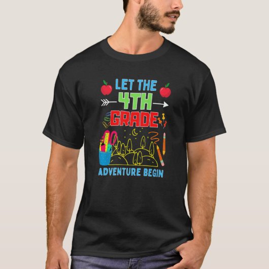 Let The 4th Grade Adventure Begin Fourth Grade Tea T-Shirt (Vorderseite)