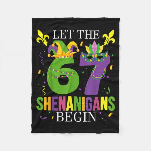 Let The 67 Shenanigans Begin Funny 6 7 Six Seven M Fleecedecke (Vorderseite)