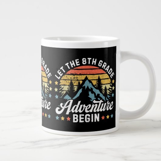 Let the 8th Grade Adventure Begin Back To School T Jumbo-Tasse (Rechts)
