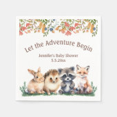 let the adventure begin animals baby shower  serviette (Vorderseite)