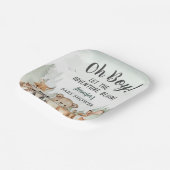 Let The Adventure Begin Baby Shower Boy Woodland Pappteller (Gewinkelt)