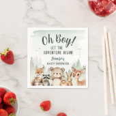 Let The Adventure Begin Baby Shower Boy Woodland Serviette (Beispiel)