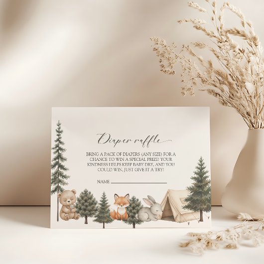Let the adventure begin baby shower diaper raffle begleitkarte