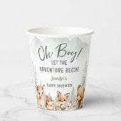 Let The Adventure Begin Boy Woodland Baby Shower Pappbecher (Vorderseite)