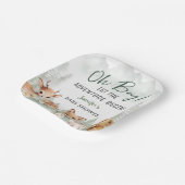 Let The Adventure Begin Boy Woodland Baby Shower Pappteller (Gewinkelt)